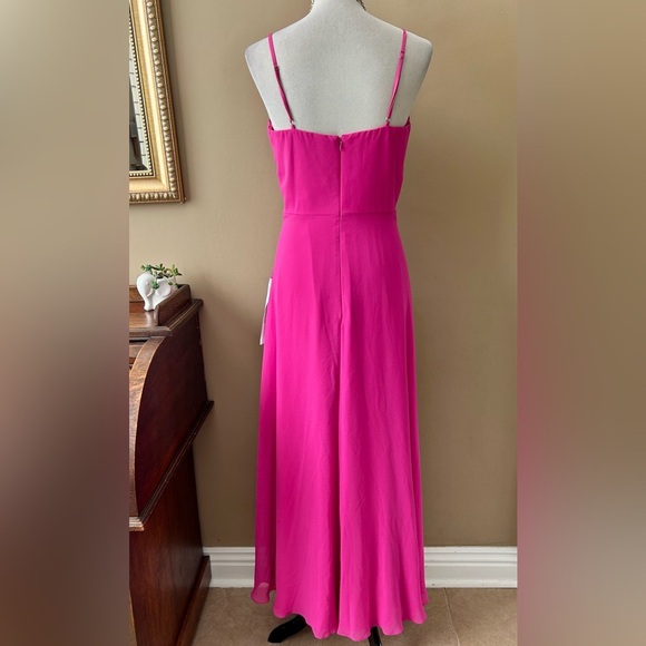 Dress the Population Cambria Pink Tie Bodice Gown  Knot Front Maxi Dress L NWT - Picture 10 of 16